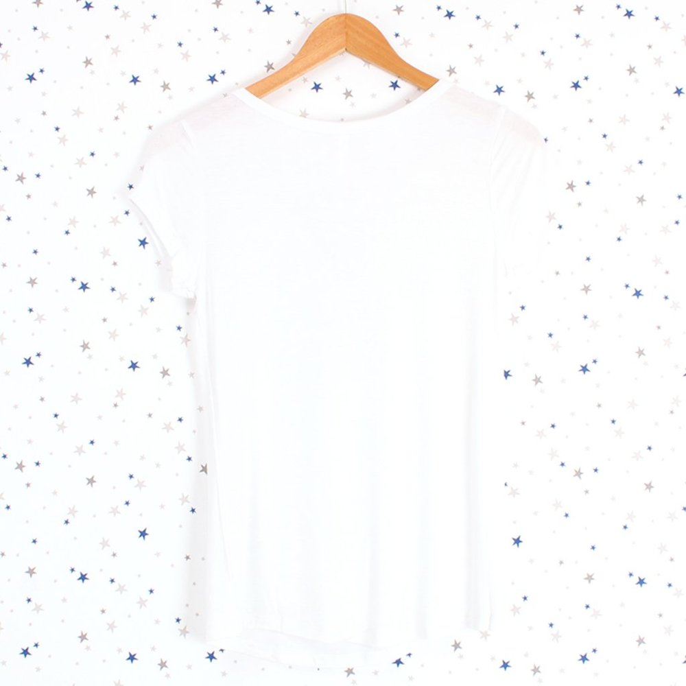 Off White Basic Henley Button Placket Tee - Picture 3 of 8
